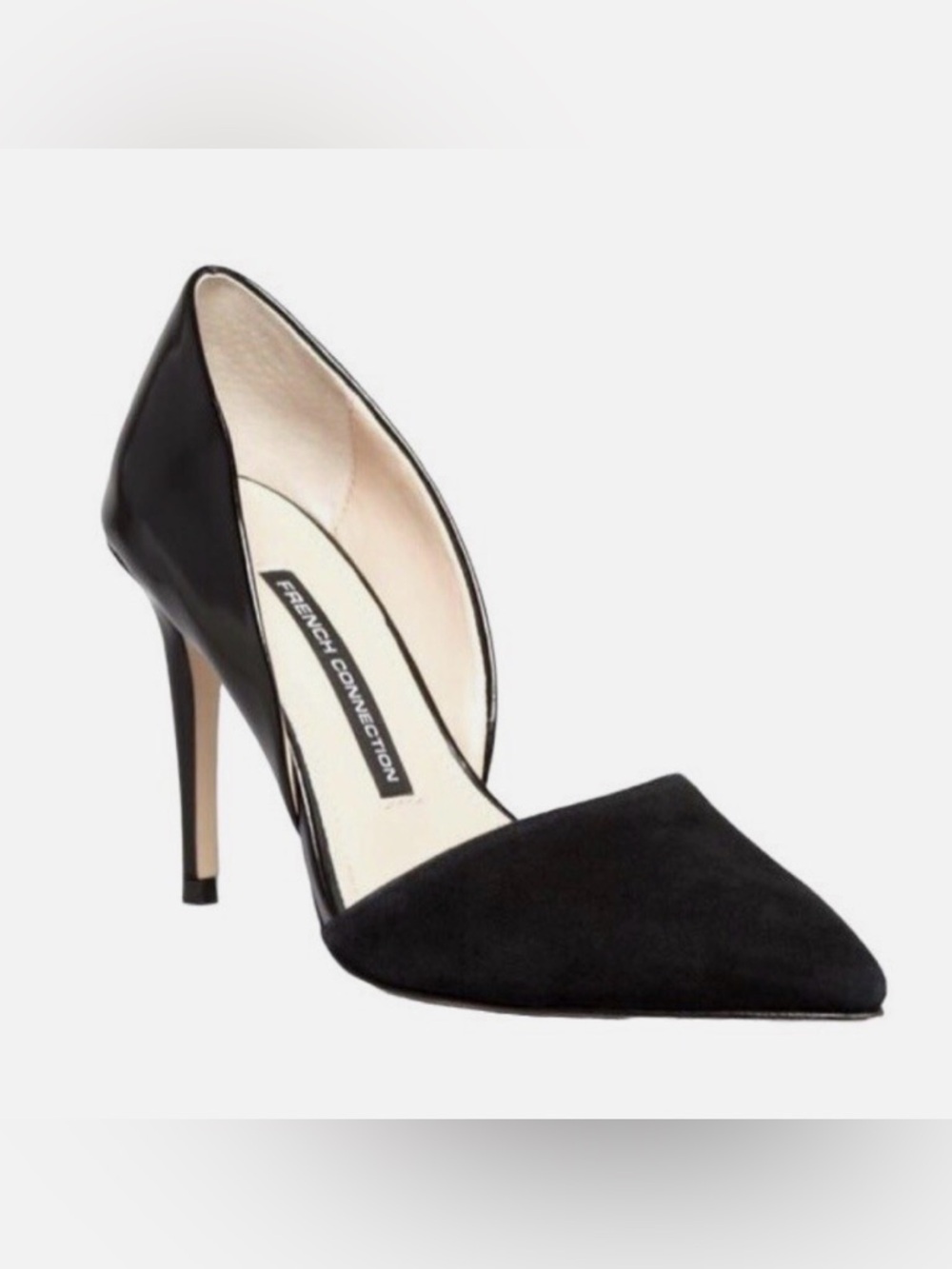 French Connection Elvia D'Orsay Pumps Black Pointed Toe Heels 7.5